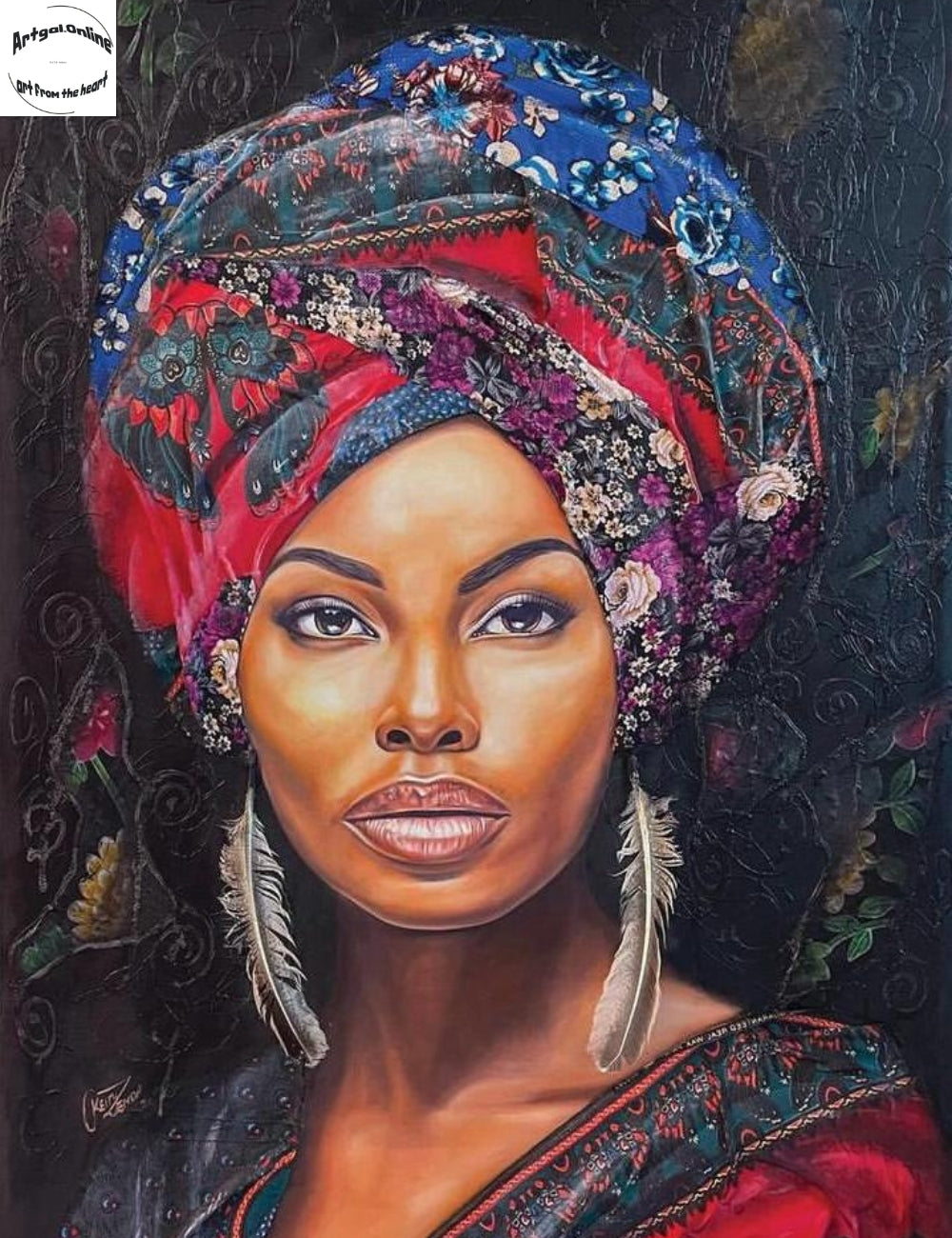 African Beauty 2 - A3 Print on Canvas