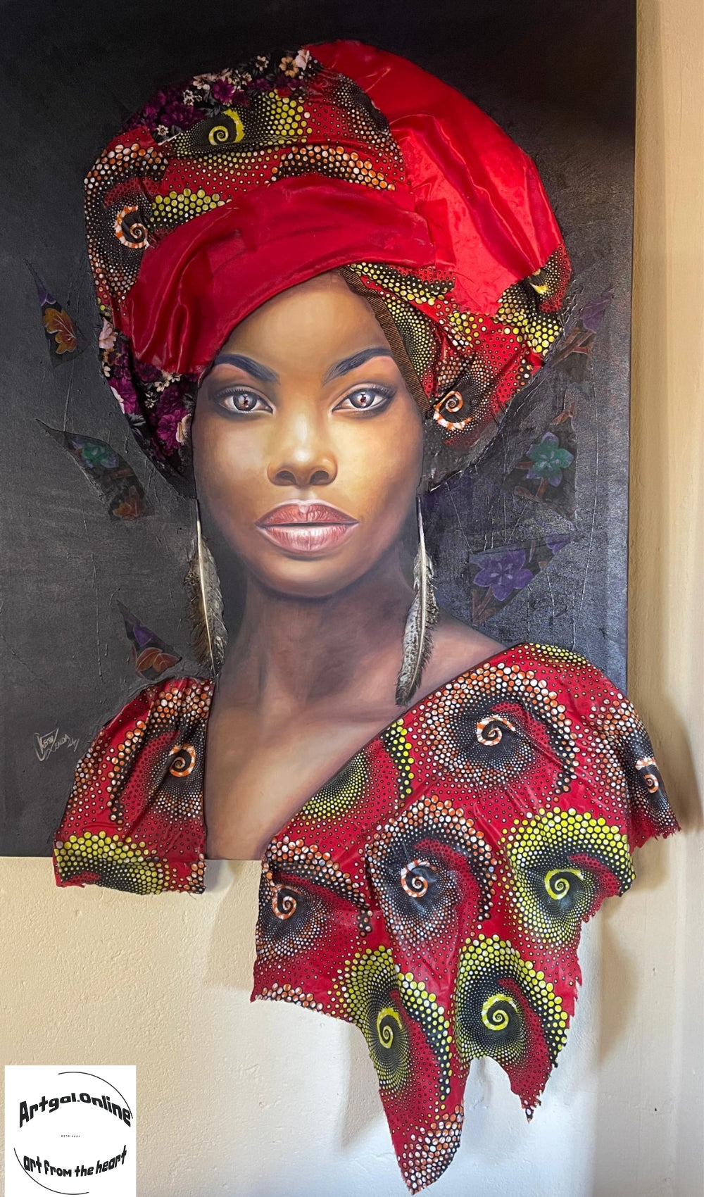 African Beauty 3 Full  - A2 Print on Canvas