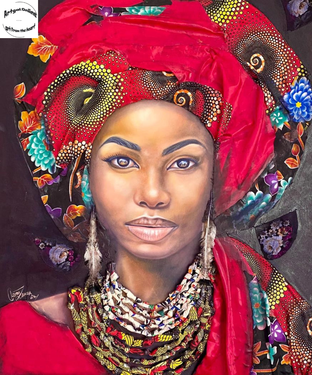 African Beauty - A4 Print on Canvas